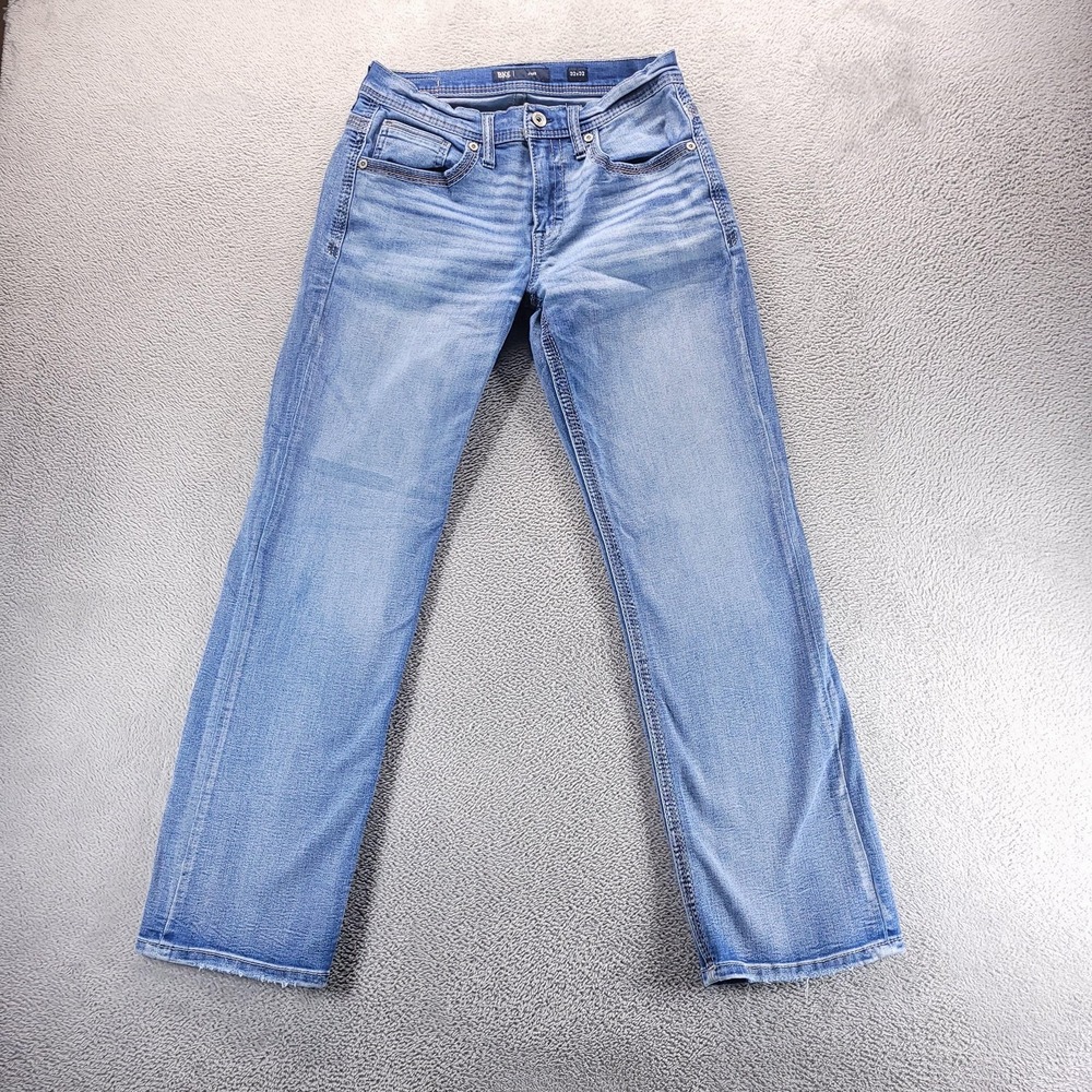 BKE Jeans Mens 32x32 Blue Jake Straight Light Wash Stretch ABS15329 Denim